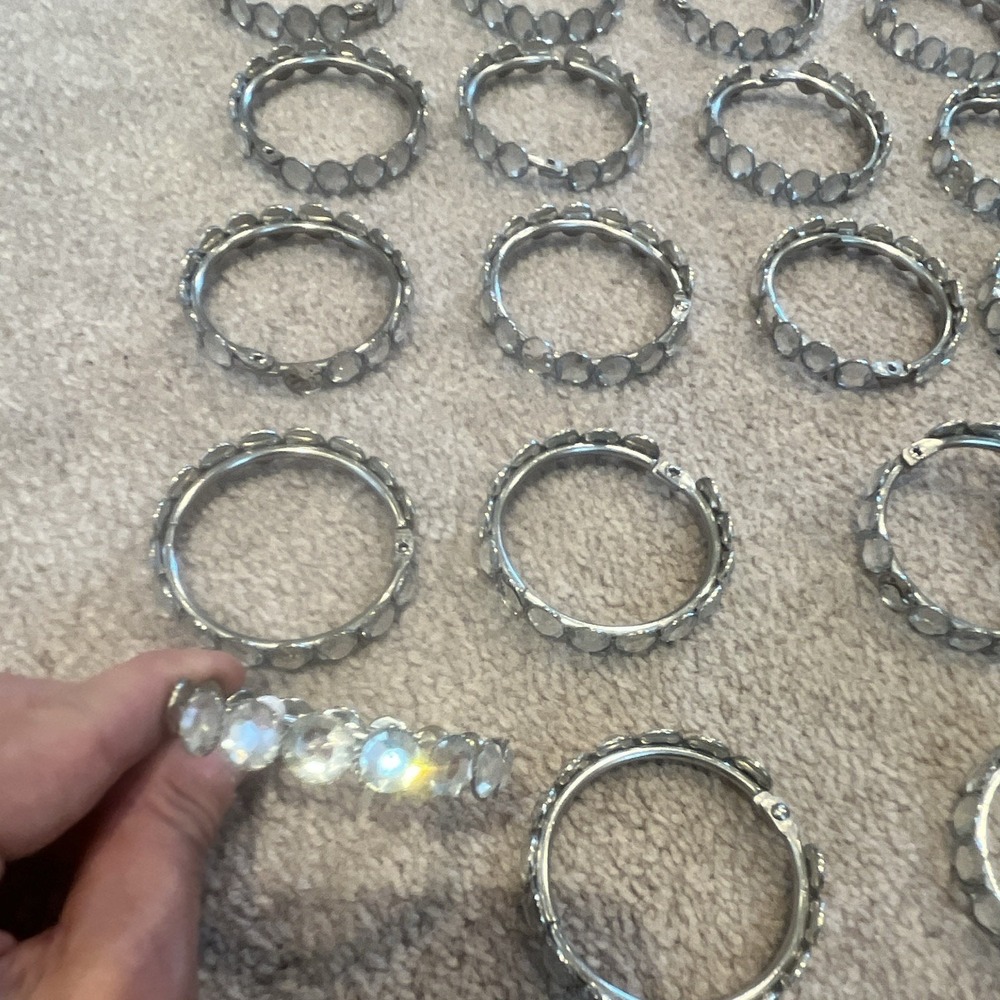 Silver Tone Rhinestone Metal Napkin Holders - 23 of them /Super classy